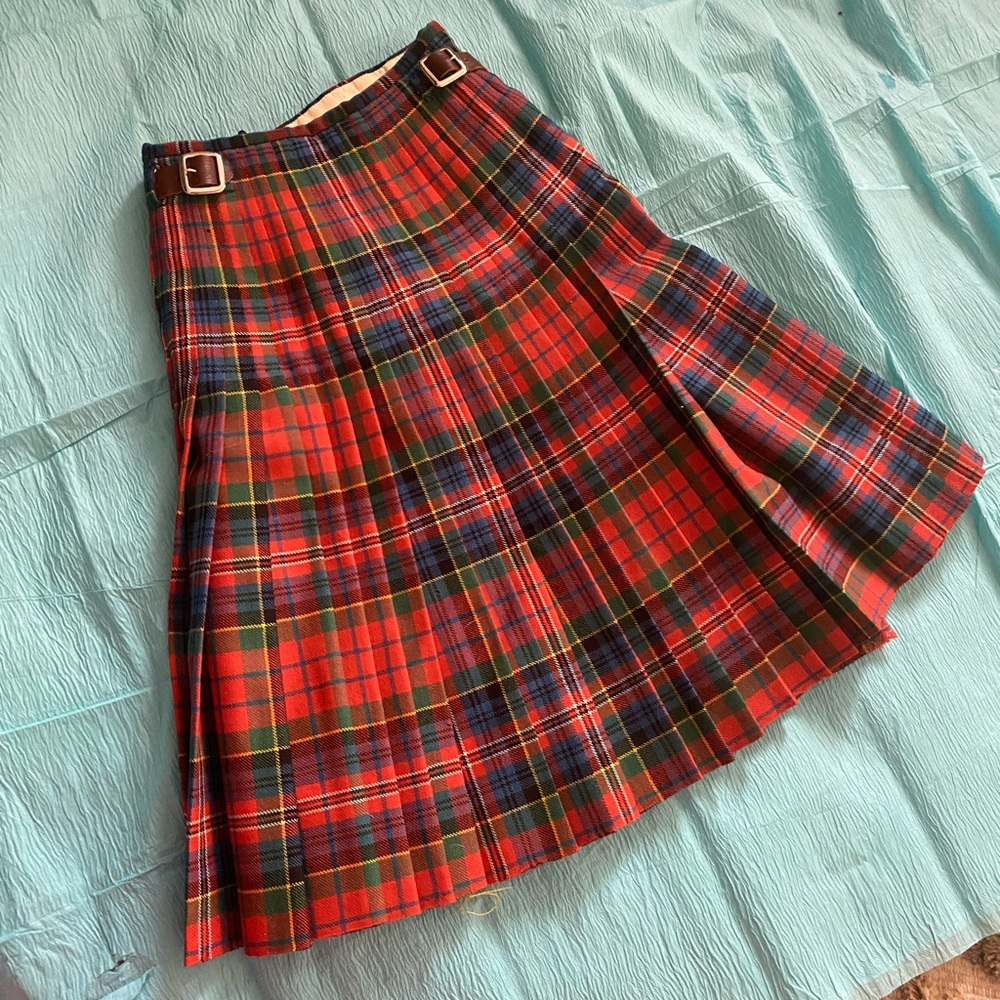 Vintage Red and Green Plaid Maxi Skirt